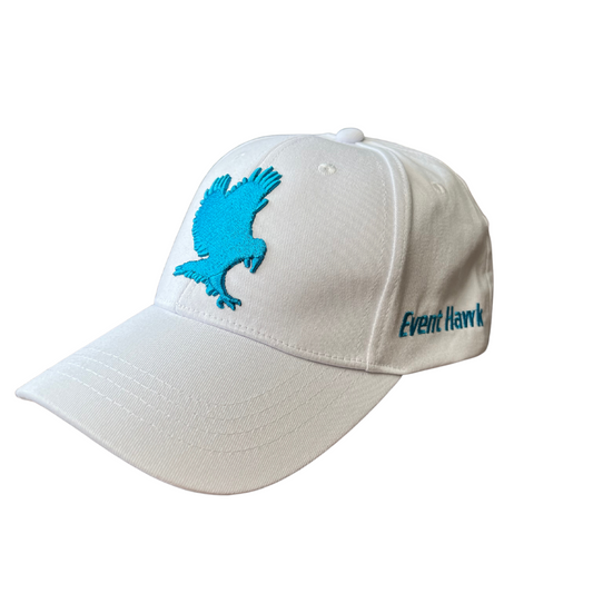 White Event Hawk Hat - Adjustable Strap
